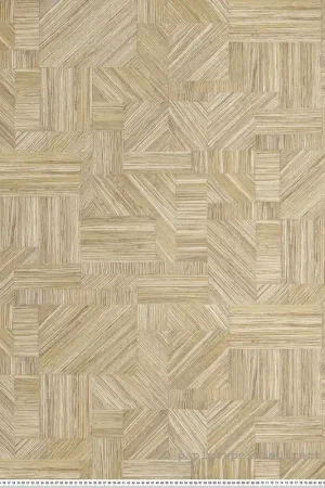 Papier peint Marqueterie Paille Imbrication beige - Nature sur Mesure de Casamance Réf. CAS-76891732 Meilleur Choix