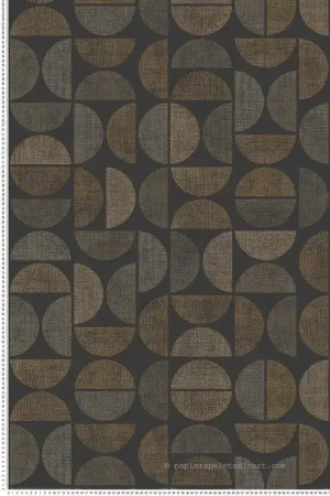 Papier peint Rond Graphique Dualis ébène - Nature sur Mesure de Casamance Réf. CAS-76881426 Affaire À Saisir