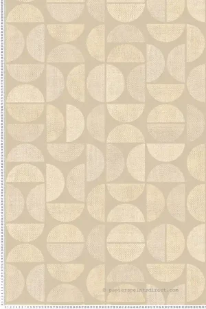 Retour Gratuit Papier peint Rond Graphique Dualis beige sable - Nature sur Mesure de Casamance Réf. CAS-76880916