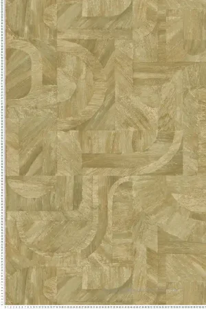 Petit Prix Papier peint Patchwork Ethnique Intarsia vert cactus - Nature sur Mesure de Casamance Réf. CAS-76870508