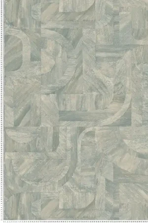 Meilleur Choix Papier peint Patchwork Ethnique Intarsia bleu beige - Nature sur Mesure de Casamance Réf. CAS-76870406