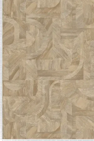 Papier peint Patchwork Ethnique Intarsia beige travertin - Nature sur Mesure de Casamance Réf. CAS-76870304 Vente Directe