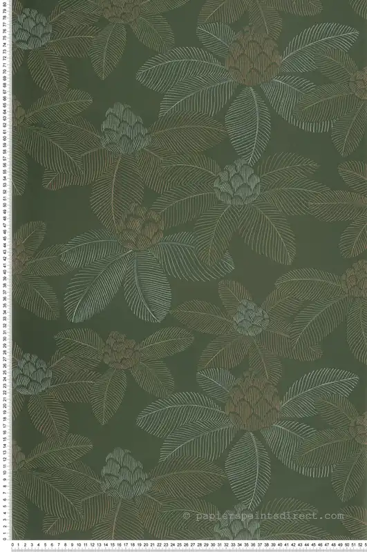 Certifié Papier peint Palmier Tropical Lotus vert anglais - Art of Botany de Casélio Réf. AOB106657290