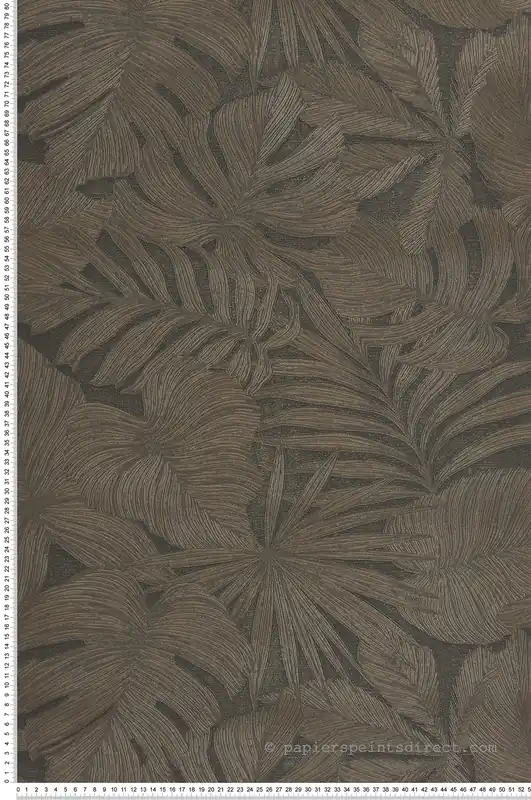 Acheter En Ligne Papier peint Palmes Gravure Granada anthracite brun - Vegetals de Casadéco Réf. VEGE86439505