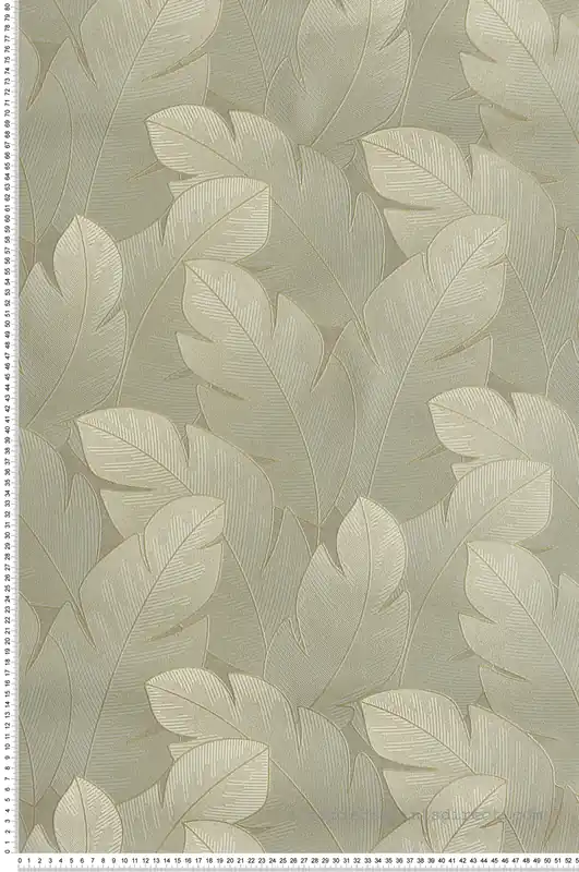 Super Prix Papier peint Feuillage Tropical Yuto vert amande - Vegetals de Casadéco Réf. VEGE201297447