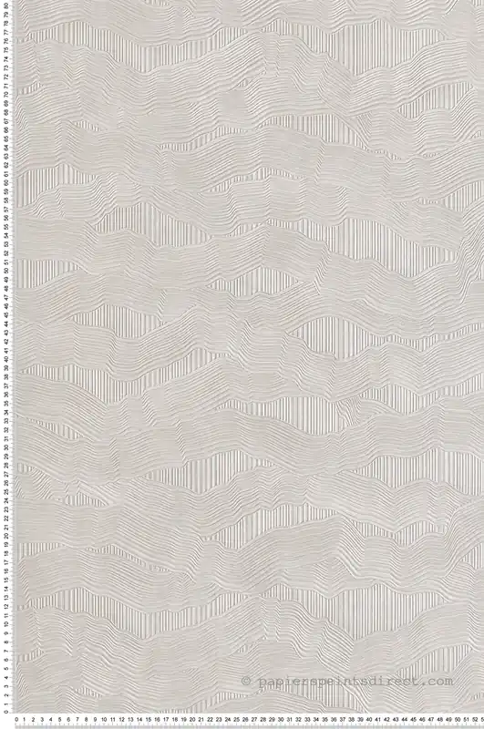 Papier peint Vagues Ondulé Nacré blanc cassé - Architexture de Montecolino Réf. MC-AZ57743 Bon Plan