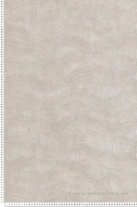 Bon Marché Papier peint Vagues Ondulé Nacré écru - Architexture de Montecolino Réf. MC-AZ57744