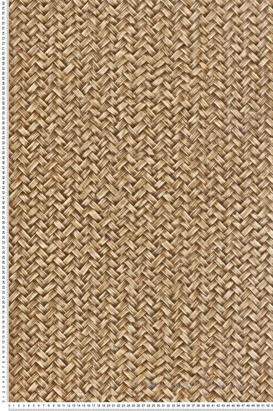 Petit Prix Papier peint Tressage Paille Chevron blé brun - Architexture de Montecolino Réf. MC-AZ57714