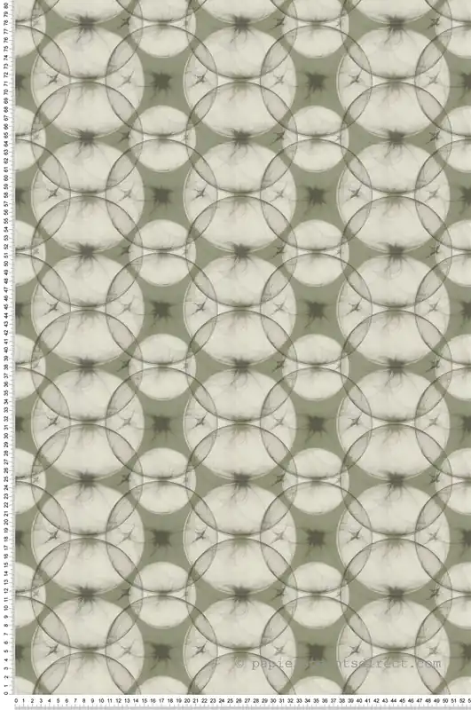 Meilleur Choix Papier peint Graphique Années 70 Circle vert doux - Guy Laroche de Lutèce Réf. LTC-51246504