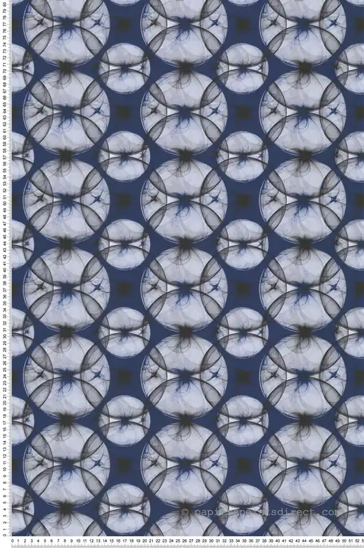 Jusqu'à Épuisement Des Stocks Papier peint Graphique Années 70 Circle bleu indigo - Guy Laroche de Lutèce Réf. LTC-51246501