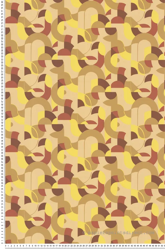 Papier peint Géométrique Vintage jaune - Guy Laroche de Lutèce Réf. LTC-51246408 Must-Have