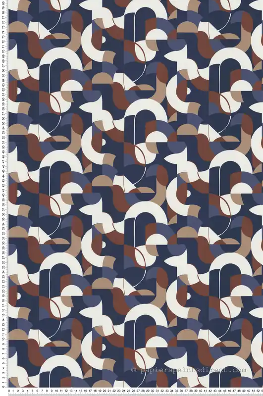 Dernière Chance Papier peint Géométrique Vintage bleu marine - Guy Laroche de Lutèce Réf. LTC-51246401