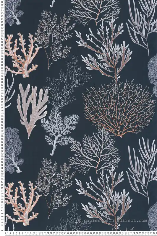 Haute Qualité Papier peint Marin Corail bleu marine - Seaside de Casadéco Réf. SEAS83976776