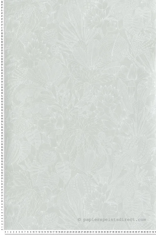 Papier peint Esquisse Fleurie Bellis vert d‘eau - Romance de Masureel Réf. MAS-ROM105 Must-Have