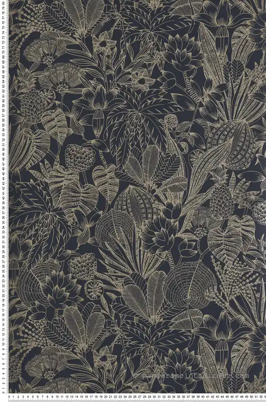 Offre Limitée Papier peint Esquisse Fleurie Bellis noir doré - Romance de Masureel Réf. MAS-ROM103