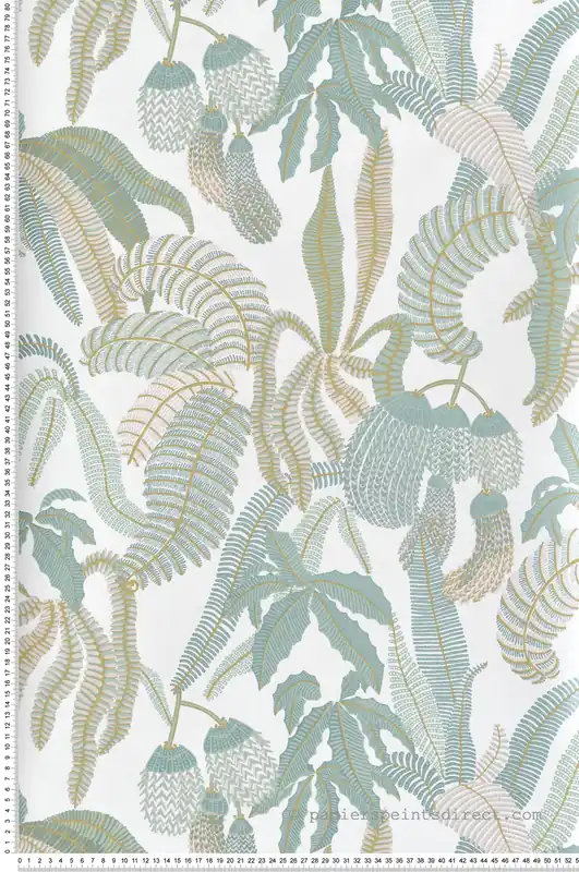 Vente Flash Papier peint Jardin Ninfa céladon métallisé - Romance de Masureel Réf. MAS-ROM005