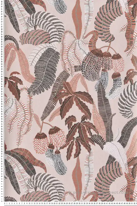 Papier peint Jardin Ninfa rose terracotta métallisé - Romance de Masureel Réf. MAS-ROM004 Remise