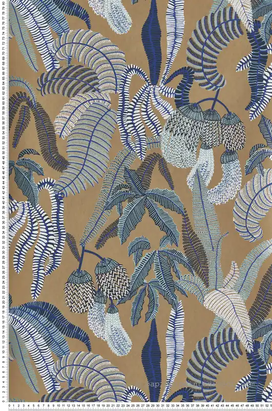 Certifié Papier peint Jardin Ninfa bleu métallisé - Romance de Masureel Réf. MAS-ROM003