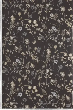 Nouveauté Papier peint Fleurs Elysium noir irisé - Amazone de Masureel Réf. MAS-ZON105