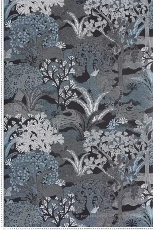 Papier peint Nature Ethnique Fabulo bleu argenté - Amazone de Masureel Réf. MAS-ZON501 Offre Limitée