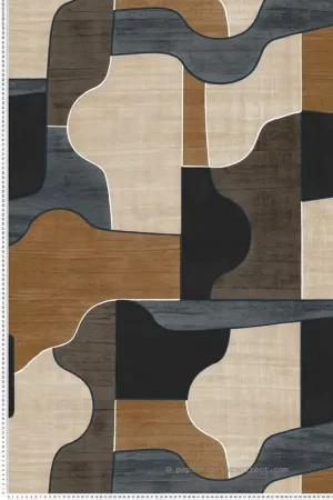 Papier peint Graphique Modernismo Puzzle gris marine - Modernismo de Casamance Réf. CAS-76820406 Populaire
