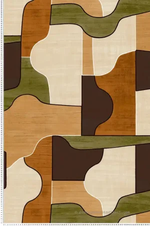 Petit Prix Papier peint Graphique Modernismo Puzzle kaki - Modernismo de Casamance Réf. CAS-76820304