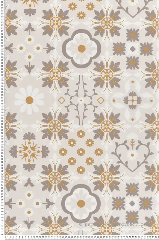 Haute Qualité Papier Peint Carreaux Ciment Contemporain beige - Illusion d‘Ugépa Réf. UGP-M89407