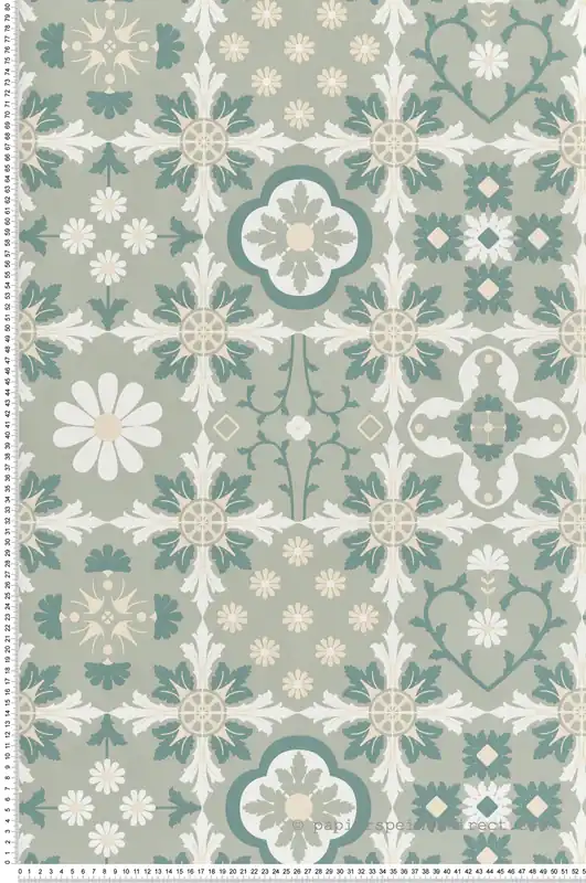 Papier Peint Carreaux Ciment Contemporain vert - Illusion d‘Ugépa Réf. UGP-M89404 Acheter En Ligne
