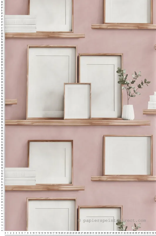 Papier Peint Étagère Cadre Photo rose - Illusion d‘Ugépa Réf. UGP-M89203 Offre Limitée