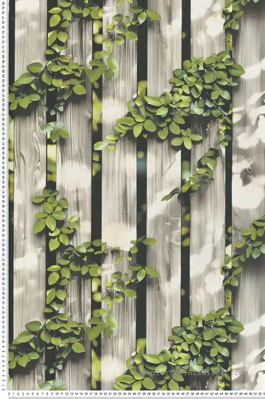 Papier Peint Palissade Végétaux Bois beige - Illusion d‘Ugépa Réf. UGP-M88907 Achat Immédiat
