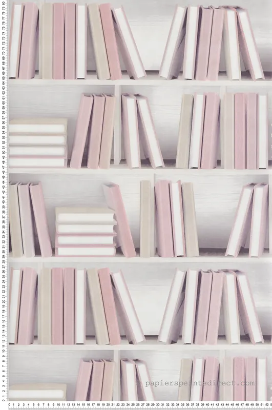 Nouvelle Collection Papier Peint Bibliothèque Imitation rose - Illusion d‘Ugépa Réf. UGP-L15403