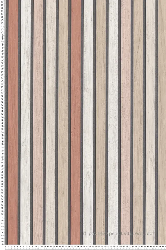 Commande En Gros Papier Peint Tasseau Camaïeu Lames terracotta - Illusion d‘Ugépa Réf. UGP-B31210