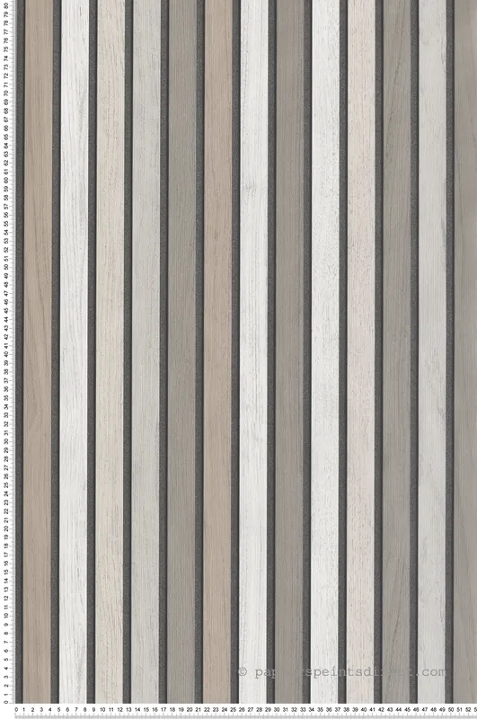 Solde Papier Peint Tasseau Camaïeu Lames taupe - Illusion d‘Ugépa Réf. UGP-B31209