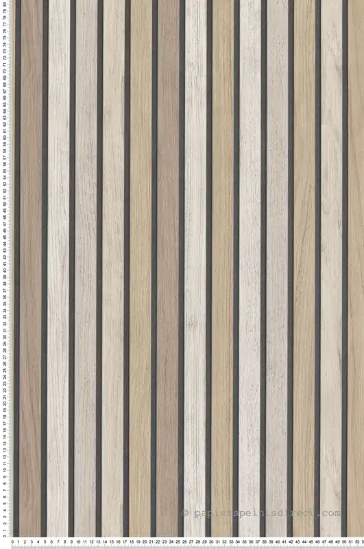 Papier Peint Tasseau Camaïeu Lames marron - Illusion d‘Ugépa Réf. UGP-B31208 Prix Choc