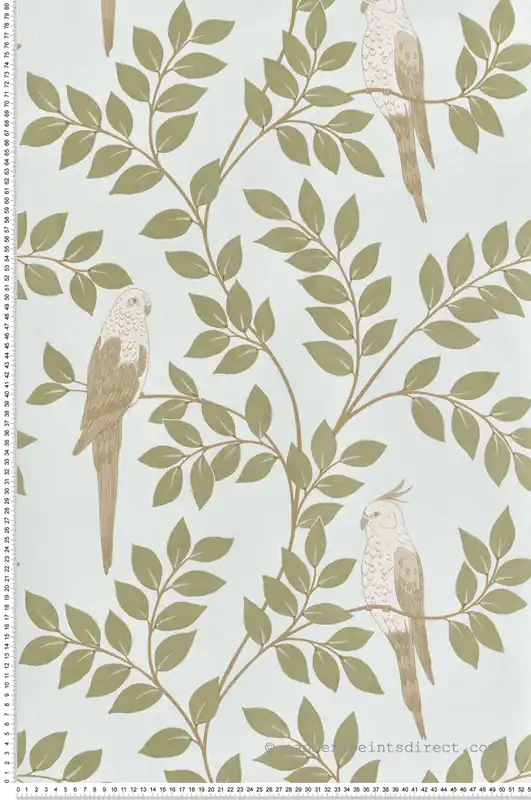 Livraison Express Papier peint Oiseau Jungle Equateur kaki bleu - Borneo de Casélio Réf. BORN106527162