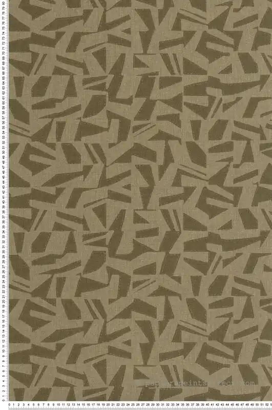 Usine Directe Papier peint Graphique Textile Sanara vert kaki doré - Matera de Casadéco Réf. MATA201157606