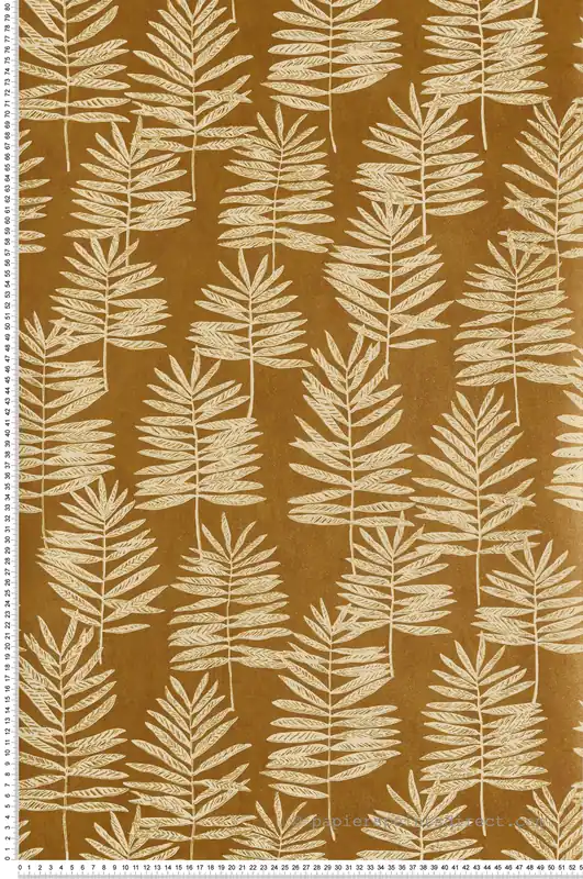Papier peint Palmette beige mordoré - Attitude de Lutèce Réf. LTC-DWP0365-04 Produit De Marque