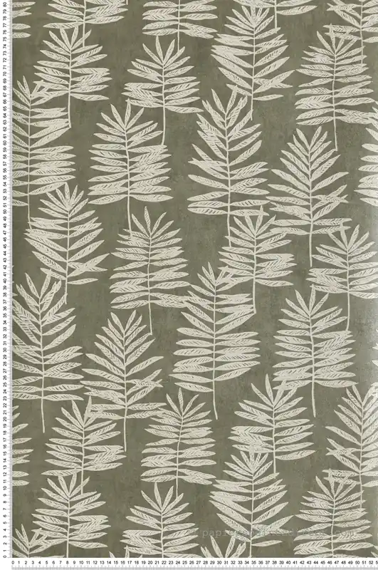 Petit Prix Papier peint Palmette vert argile doré - Attitude de Lutèce Réf. LTC-DWP0365-01
