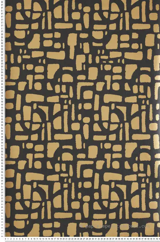 Papier peint Labyrinthe Géométrique noir doré - Attitude de Lutèce Réf. LTC-DWP0364-04 Meilleur Choix