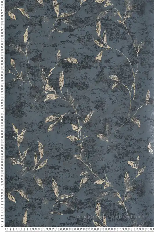 Papier peint Feuille de Vigne gris bleuté doré - Attitude de Lutèce Réf. LTC-11505LUT Certifié