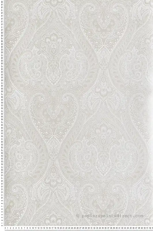 Marque Papier peint Médaillon Cachemire Paisley nacré - Attitude de Lutèce Réf. LTC-AM22002-3