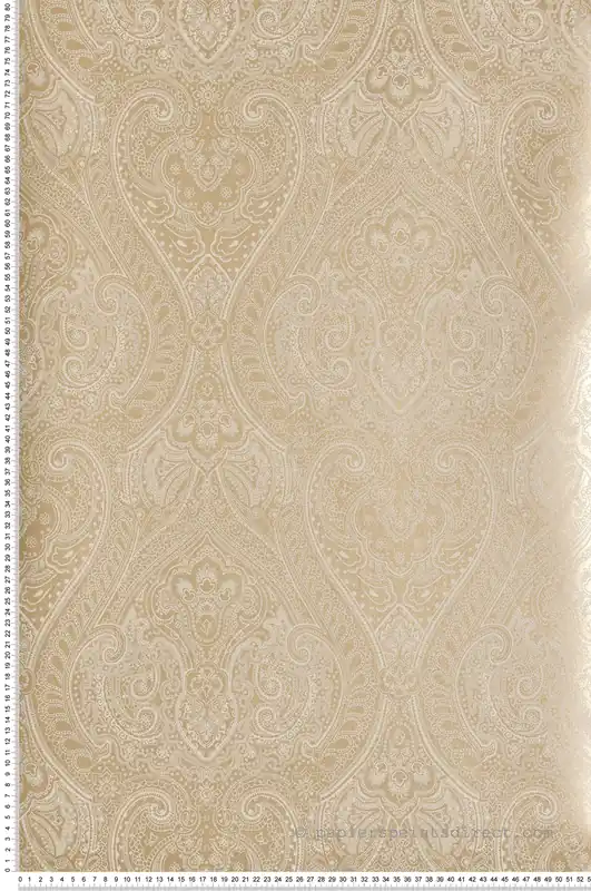 Papier peint Médaillon Cachemire Paisley doré - Attitude de Lutèce Réf. LTC-AM22002-1 Nouveauté