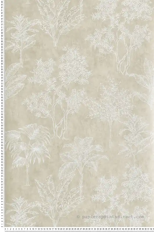 Paiement Sécurisé Papier peint Arbre Feuillage beige irisé - Attitude de Lutèce Réf. LTC-DWP0361-03