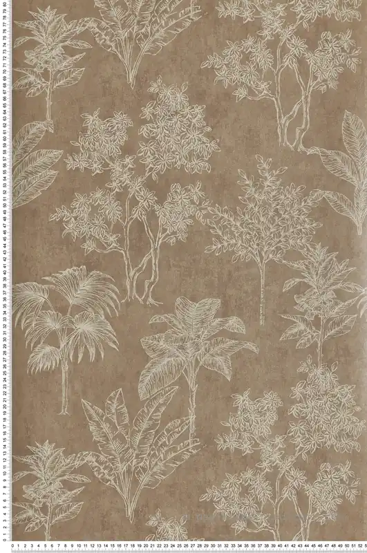 Dernière Chance Papier peint Arbre Feuillage taupe irisé - Attitude de Lutèce Réf. LTC-DWP0361-02