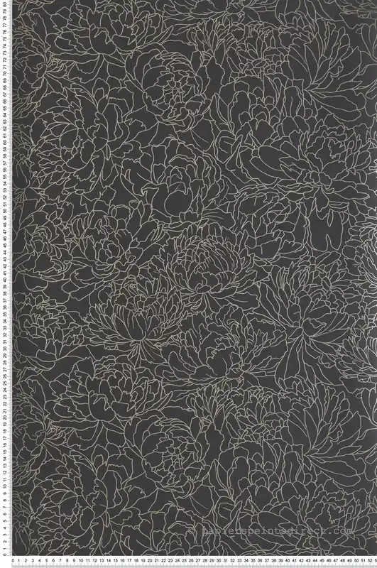Paiement Sécurisé Papier peint Fleurs Graphique Glow noir doré - Light de Casélio Réf. LIG106619021