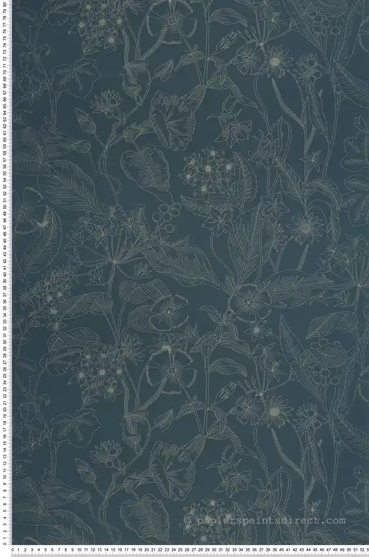 Must-Have Papier peint Floral Lightness bleu paon doré - Light de Casélio Réf. LIG106606025