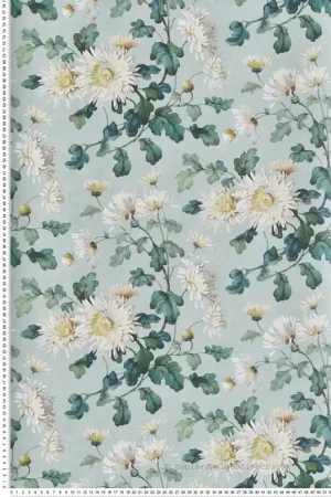 Offre Spéciale Papier peint Fleurs Vintage Charlotte vert céladon - V&A Decorative Papers III d‘Initiales Réf. INI-2513-190-02