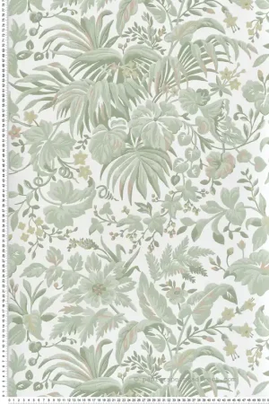Acheter En Ligne Papier peint Exotique Palmette vert amande - V&A Decorative Papers III d‘Initiales Réf. INI-2513-184-04