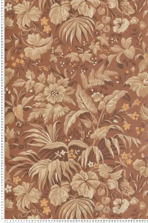 Retour Gratuit Papier peint Exotique Palmette marron - V&A Decorative Papers III d‘Initiales Réf. INI-2513-184-03