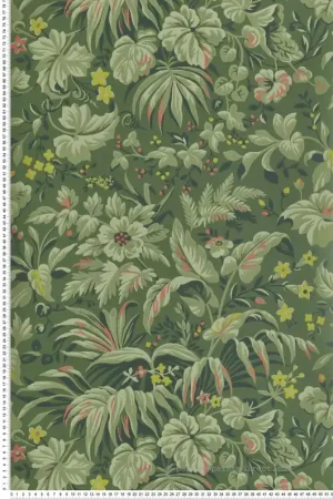 Seulement Aujourd'hui Papier peint Exotique Palmette vert - V&A Decorative Papers III d‘Initiales Réf. INI-2513-184-01